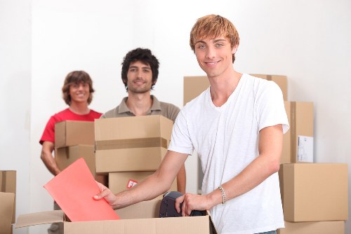 Moving boxes and furniture prepared for removals in Addiscombe